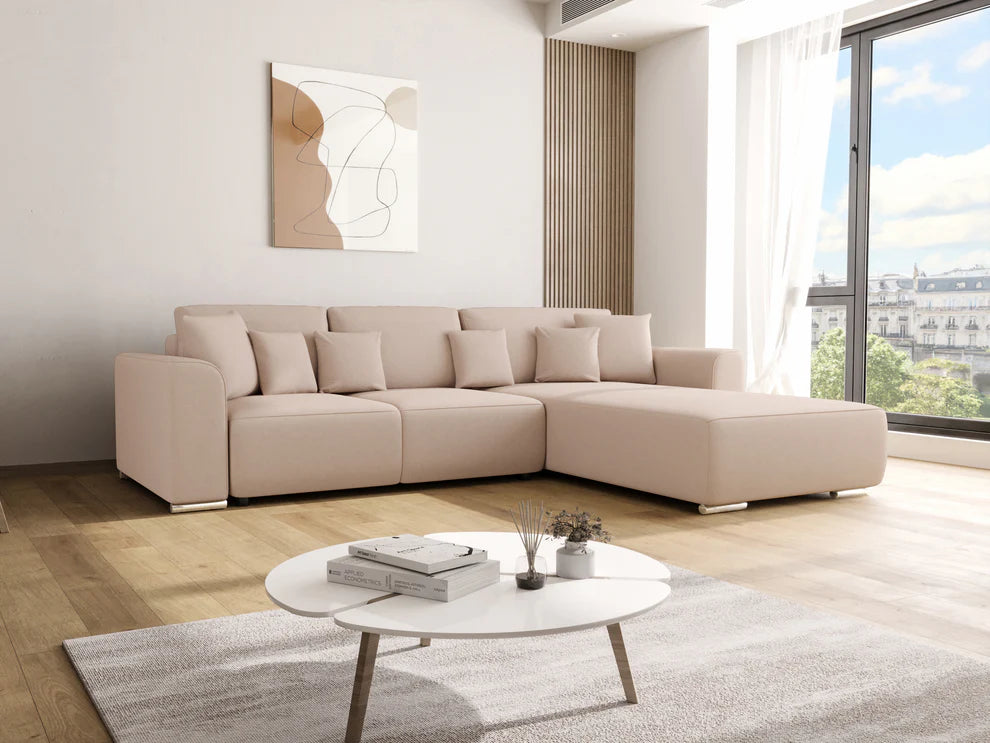 Gusto Corner Sofa Bed Grey or Beige