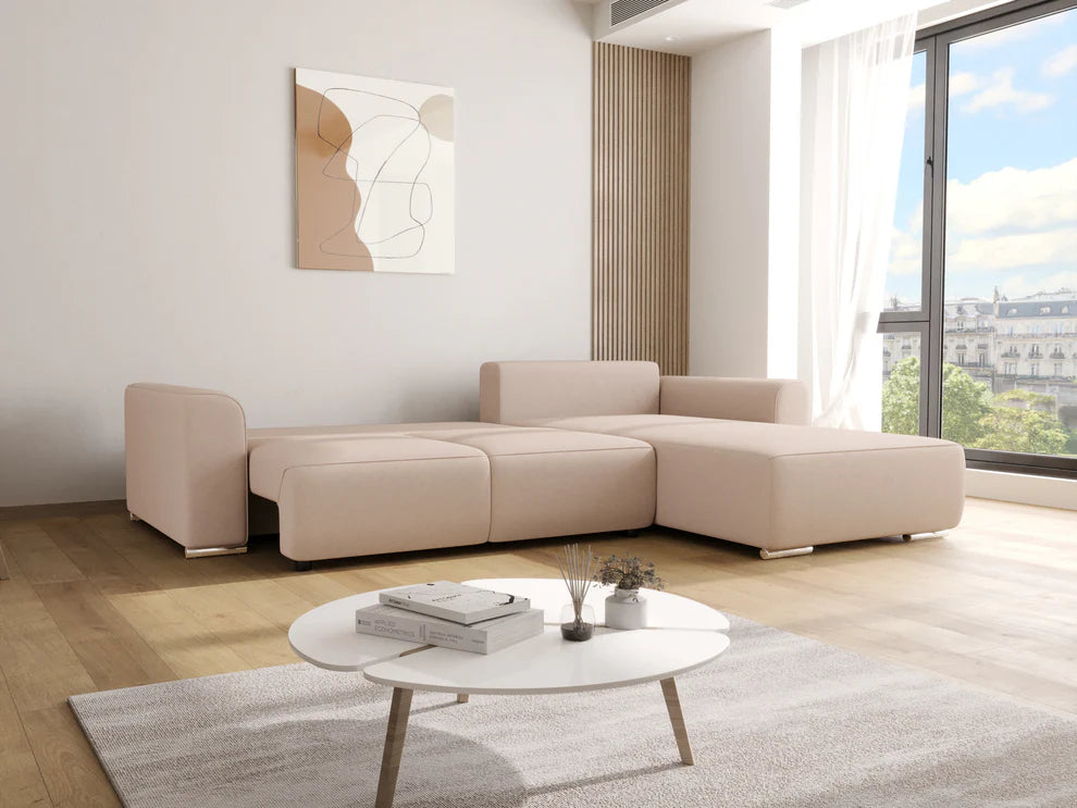 Gusto Corner Sofa Bed Grey or Beige