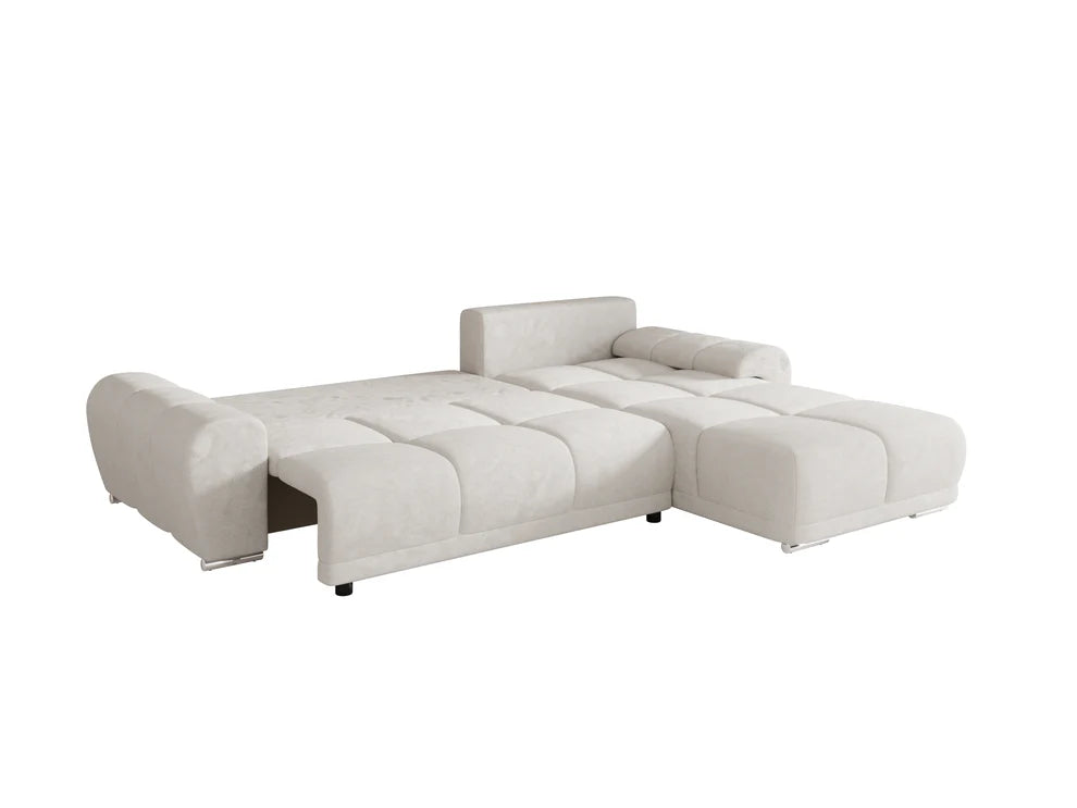 Gebba Corner Sofa Bed with Storage, Grey or Cream