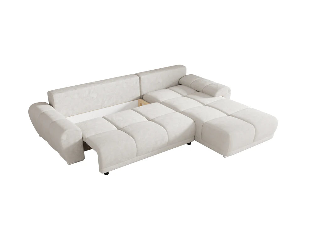 Gebba Corner Sofa Bed with Storage, Grey or Cream