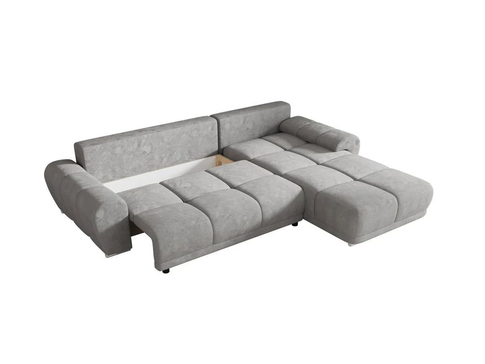 Gebba Corner Sofa Bed with Storage, Grey or Cream