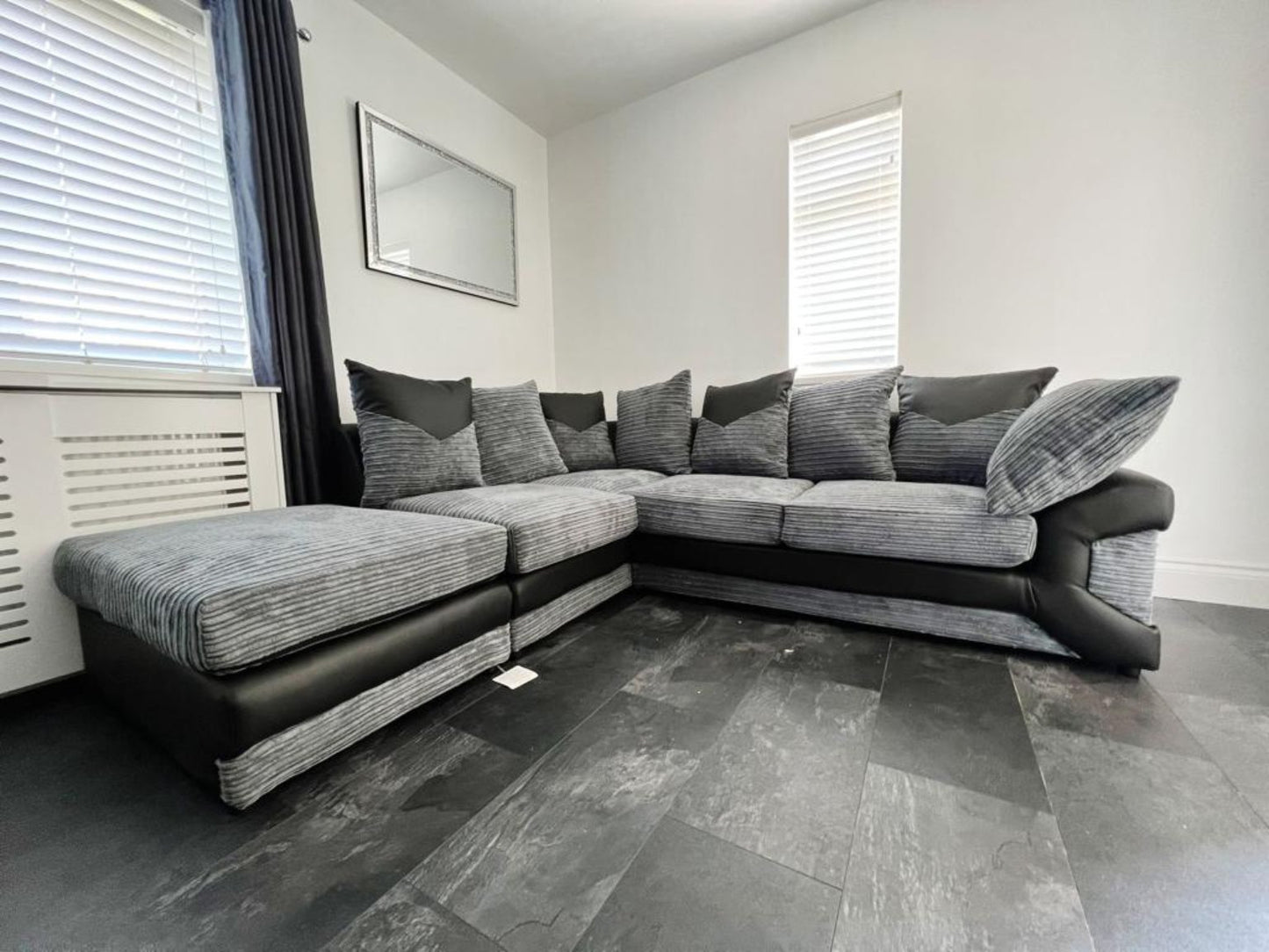 Dino Left Hand Corner Sofa Black/Grey