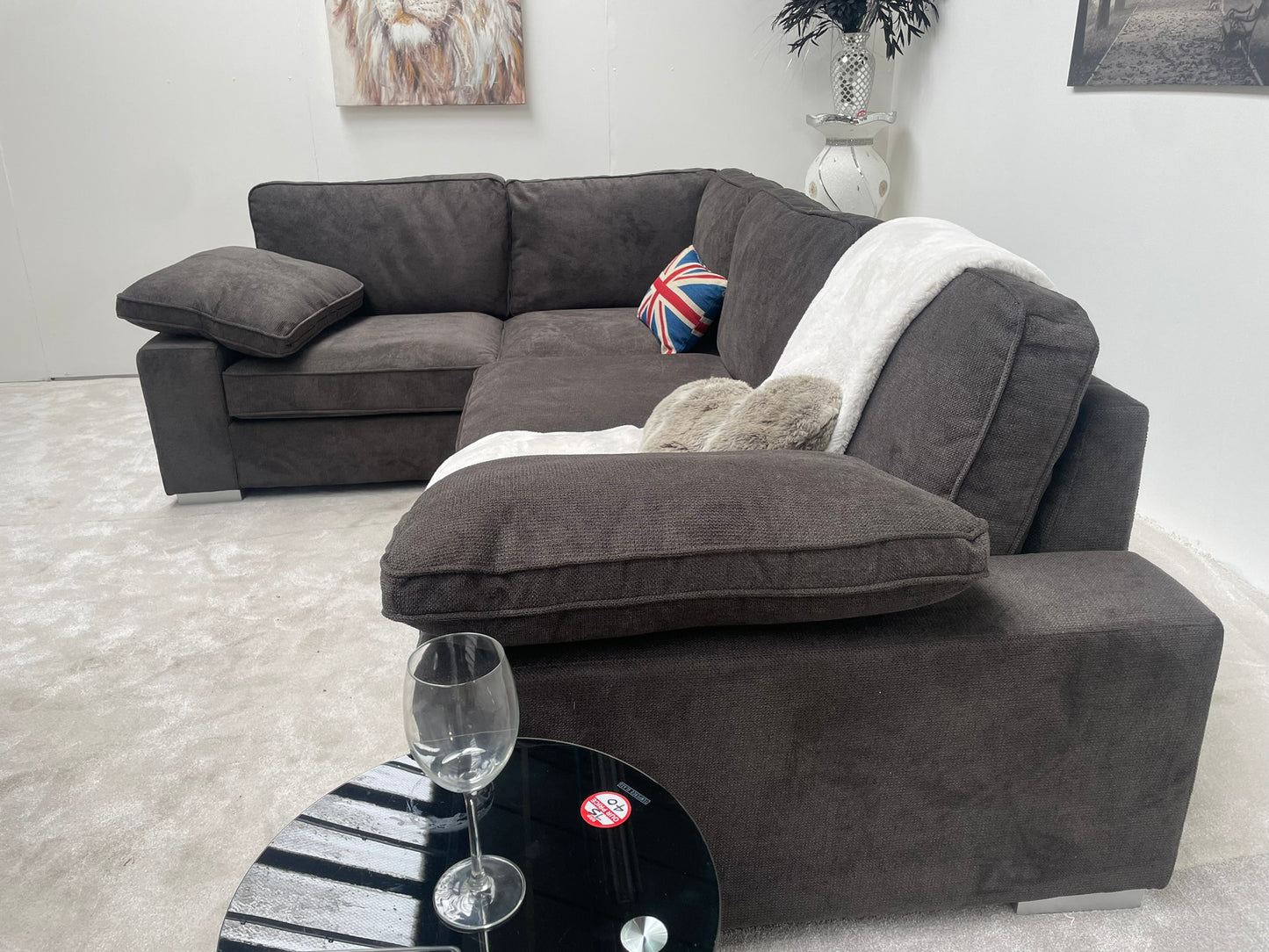 Ascot Left Hand Corner Sofa - Linen Grey
