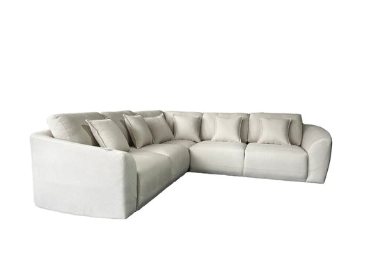 Bronte 5 Seater Modular Corner Cream
