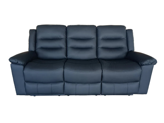 Roma 3+2 Seater Manual Recliner Anti Scratch Leather Black