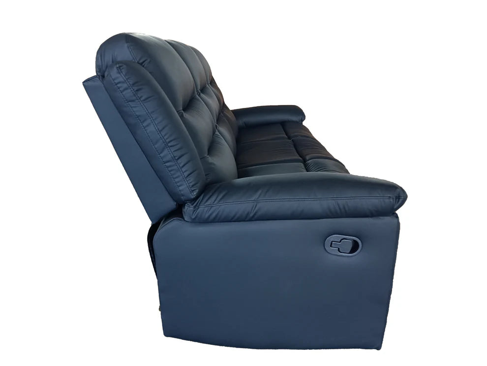 Roma 3+2 Seater Manual Recliner Anti Scratch Leather Black