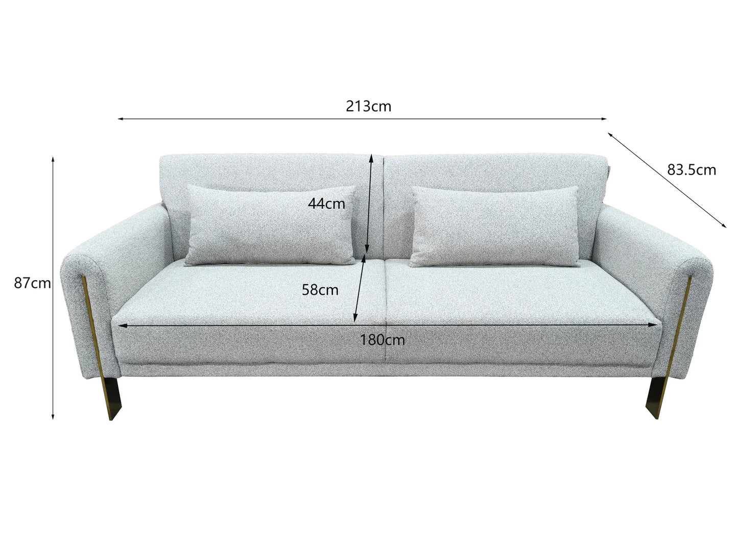 Loft Click Clack 3 seater sofa Bed Grey or Silver