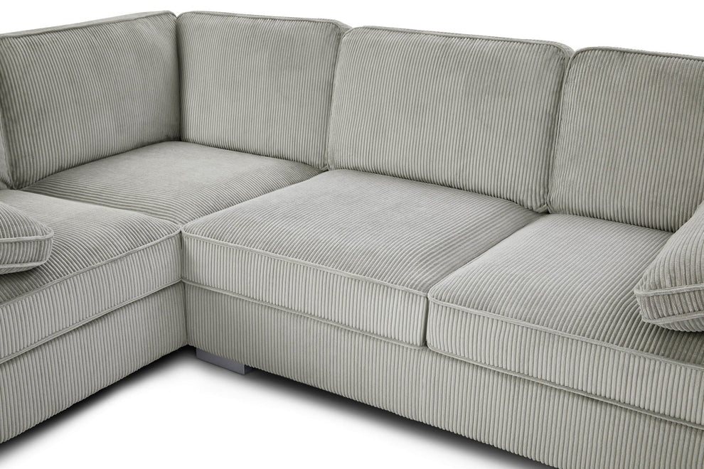 Ascot Left Hand Corner Sofa - Jumbo Cord Grey & Mink
