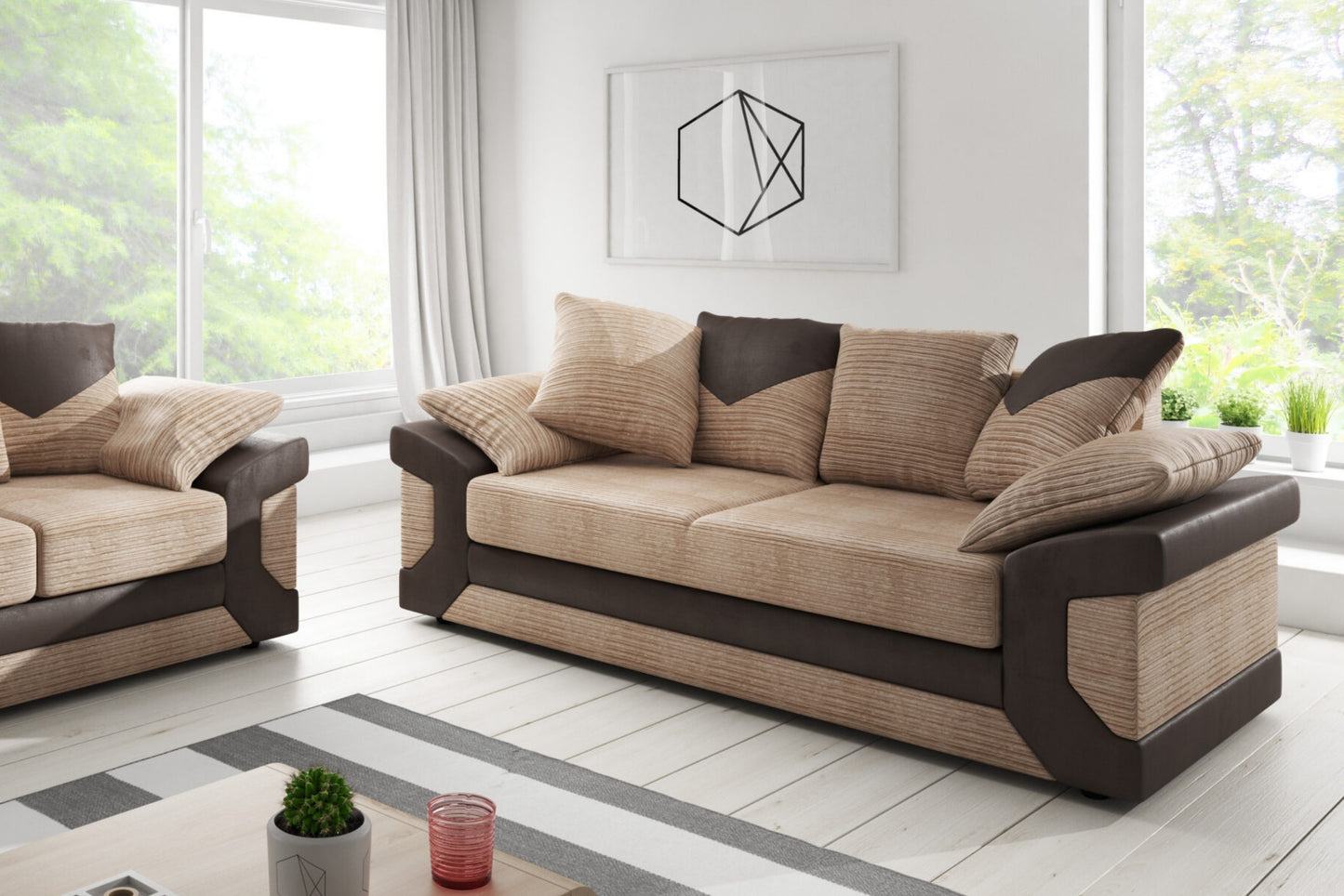 Dino 3 Seater Sofa Brown/Mocha Cord