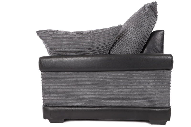 Dino 2 Seater Sofa Black/Grey Cord