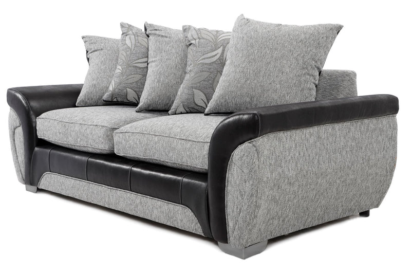 Matinee 3 Seater Sofa Black/Silver Dundee