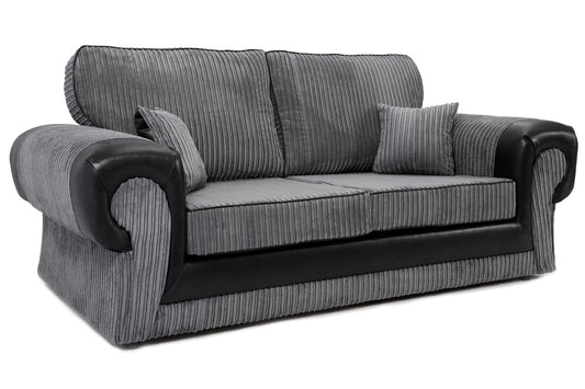 Tangent 3 Seater Sofa Black/Grey Cord