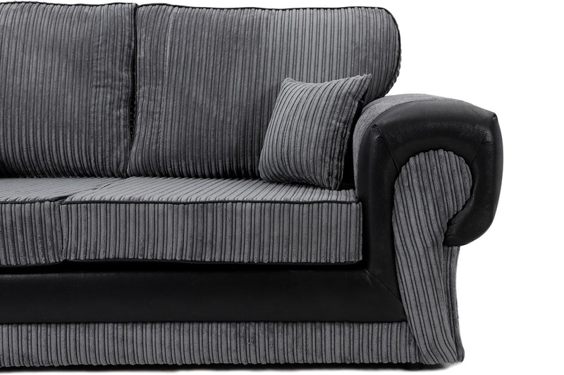 Tangent 2 Seater Sofa Black/Grey Cord