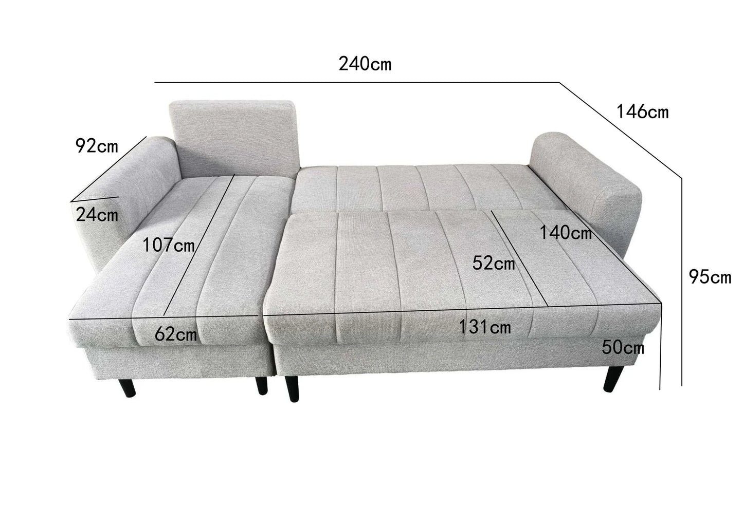 Amora Universal Corner Sofa bed With Storage