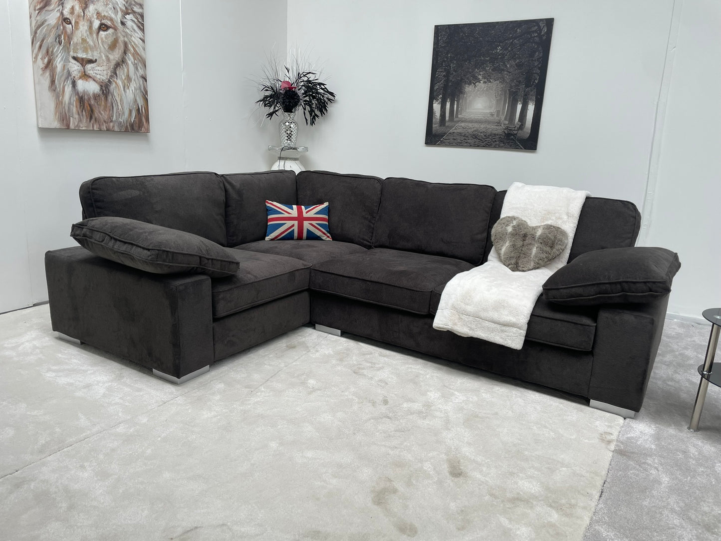 Ascot Left Hand Corner Sofa - Linen Grey