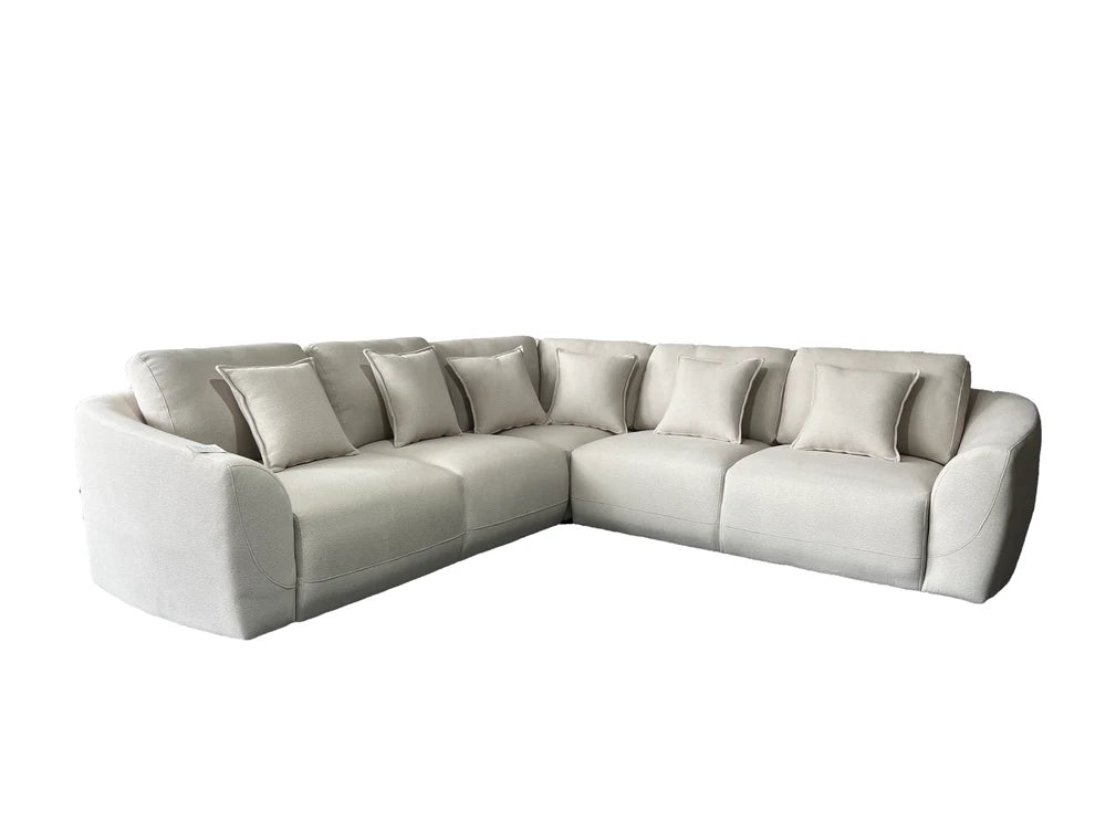 Bronte 5 Seater Modular Corner Cream