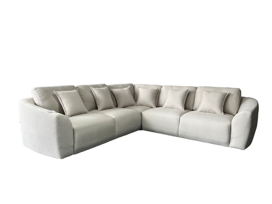 Bronte 5 Seater Modular Corner Cream