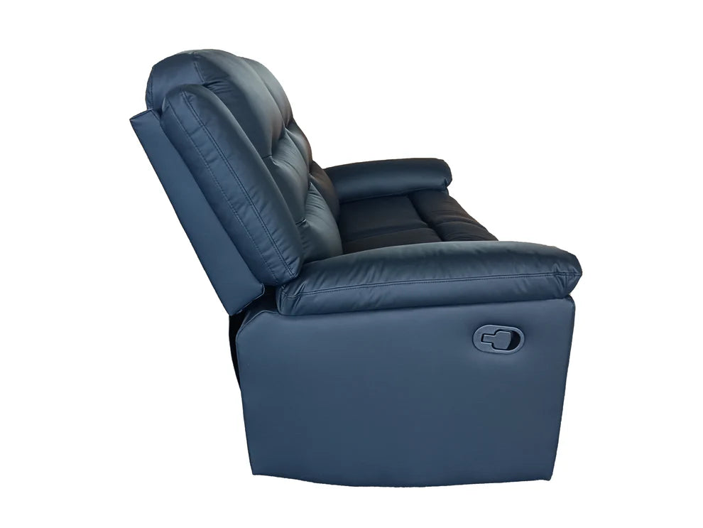 Roma 3+2 Seater Manual Recliner Anti Scratch Leather Black