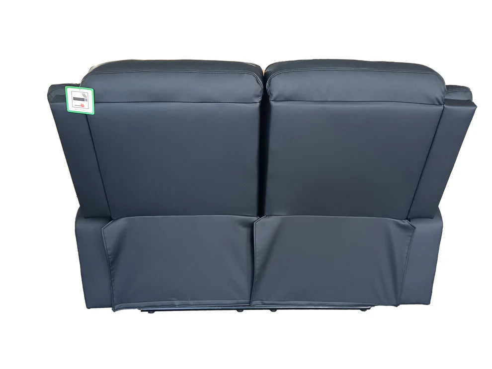 Roma 3+2 Seater Manual Recliner Anti Scratch Leather Black