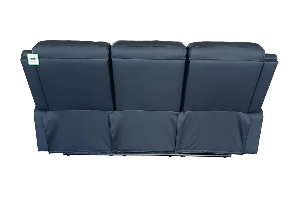 Roma 3+2 Seater Manual Recliner Anti Scratch Leather Black