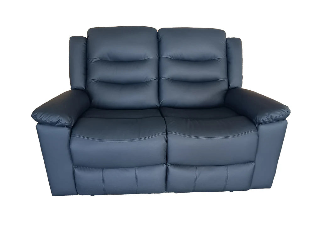 Roma 3+2 Seater Manual Recliner Anti Scratch Leather Black