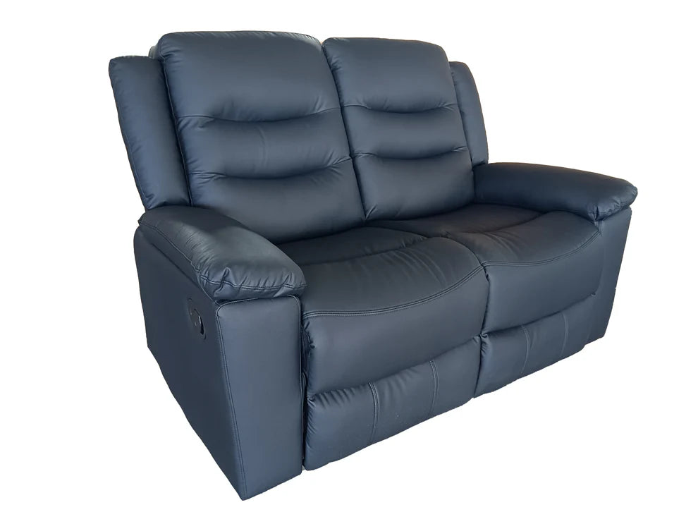 Roma 3+2 Seater Manual Recliner Anti Scratch Leather Black