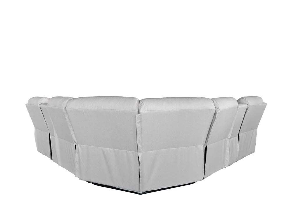 Montari Fabric Manual Recliner with console and cupholders Cream