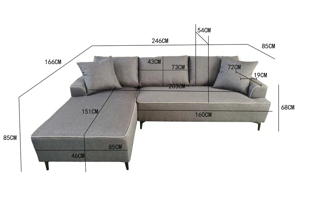 Aero Corner Sofa Grey or Beige