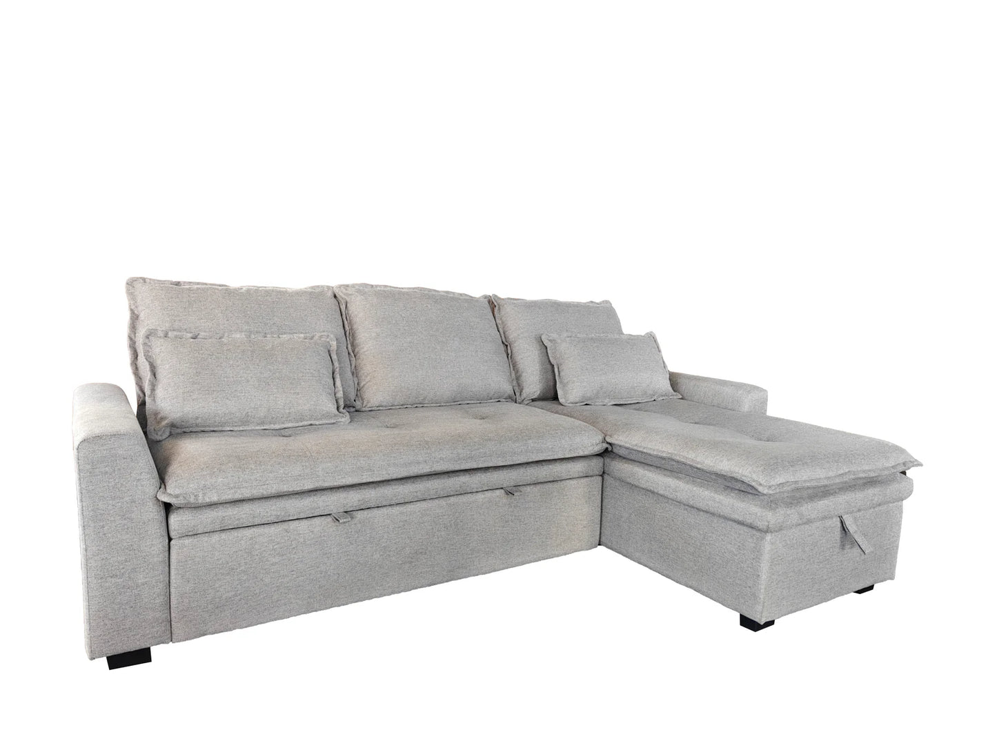 Cozeo Corner Sofa bed with Storage Chase Silver or Grey
