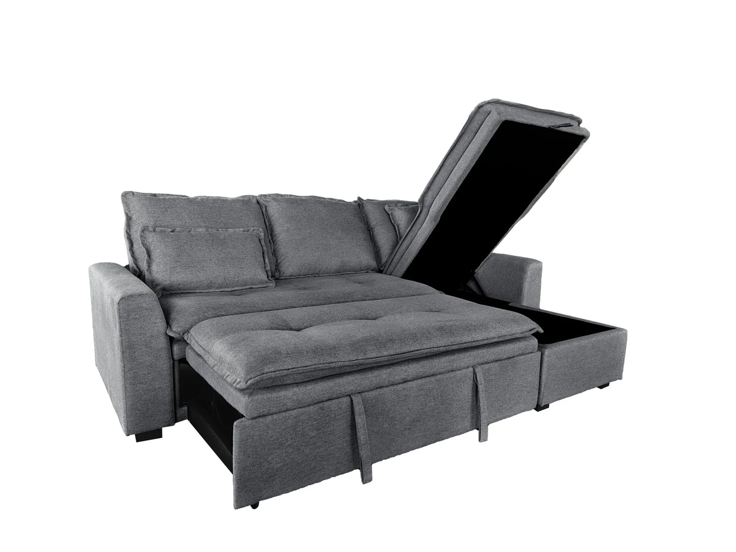 Cozeo Corner Sofa bed with Storage Chase Silver or Grey