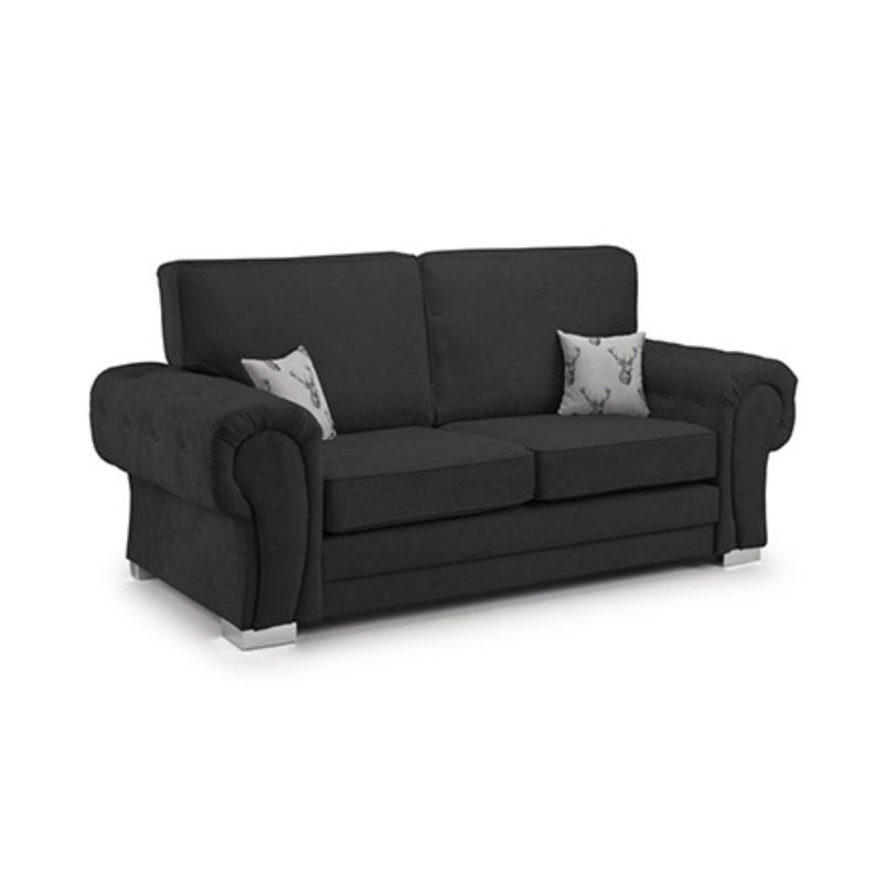 Verona Full Back 3+2 Seater Sofa Set Black