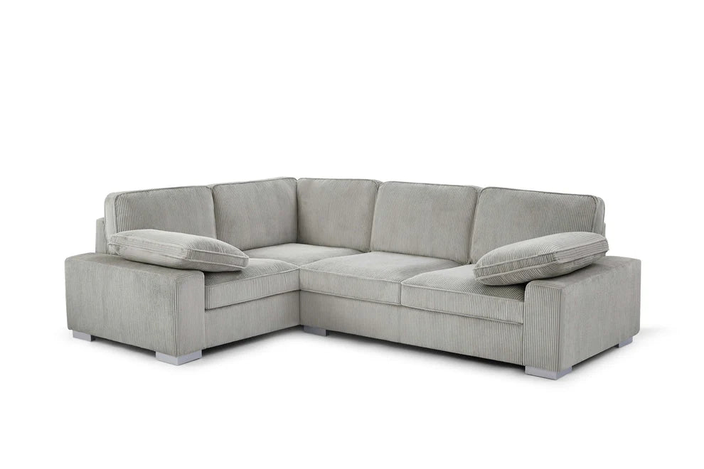 Ascot Left Hand Corner Sofa - Jumbo Cord Grey & Mink