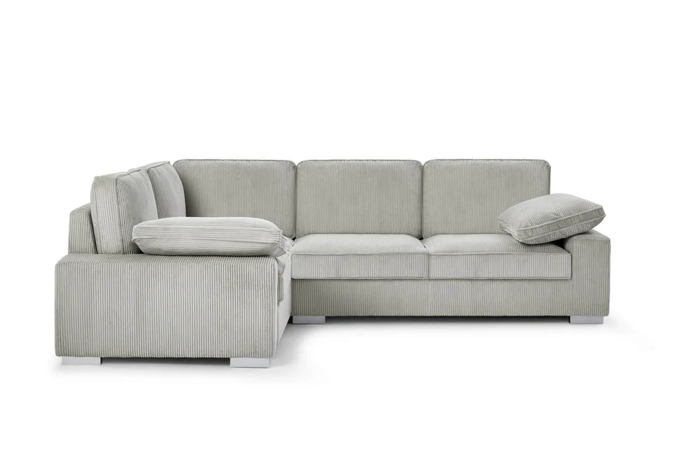 Ascot Left Hand Corner Sofa - Jumbo Cord Grey & Mink