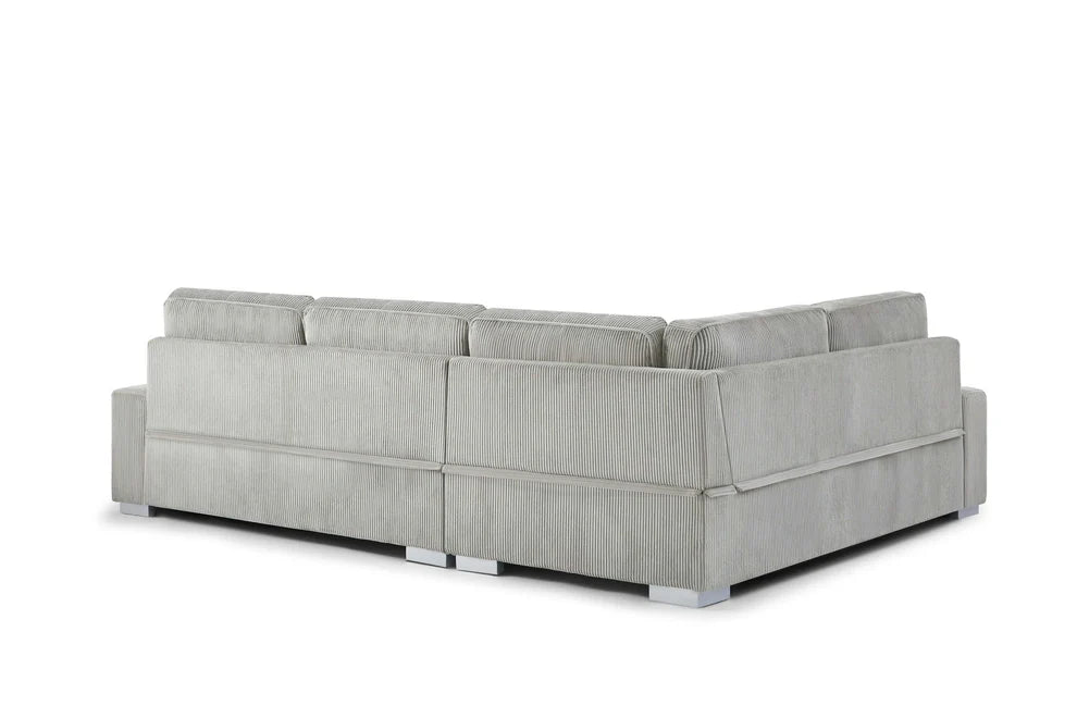 Ascot Left Hand Corner Sofa - Jumbo Cord Grey & Mink