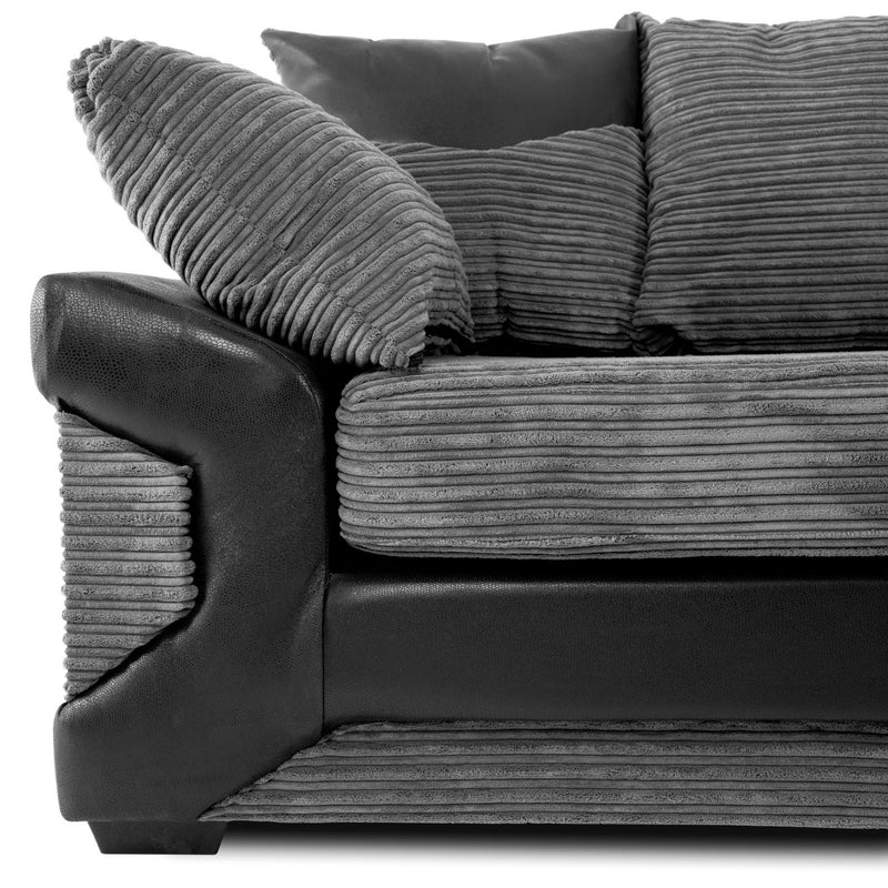 Dino 3 Seater Sofa Black/Grey