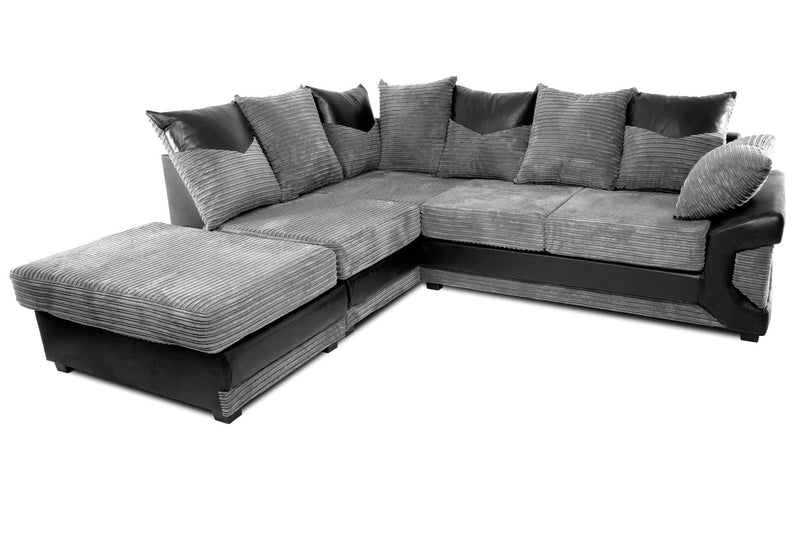 Dino Left Hand Corner Sofa Black/Grey