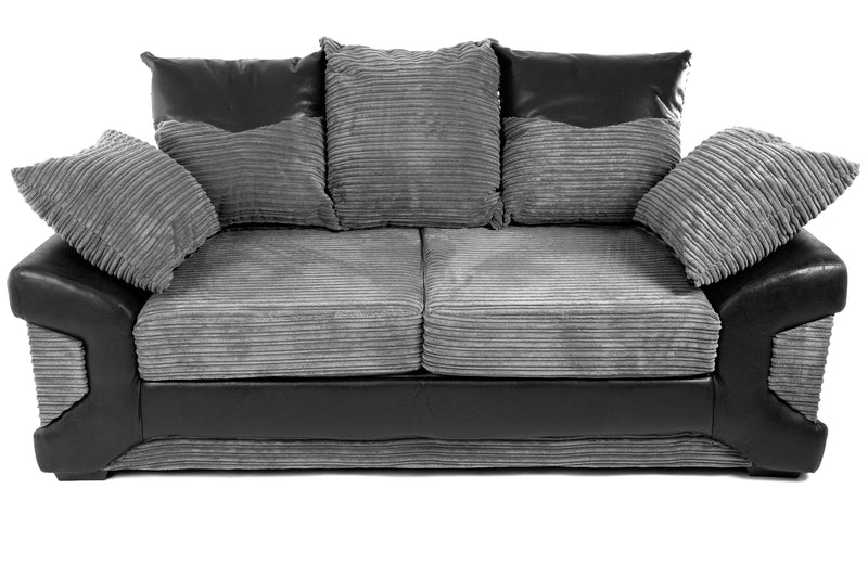 Dino 3 + 2 Seater Sofa Set Black/Grey Cord