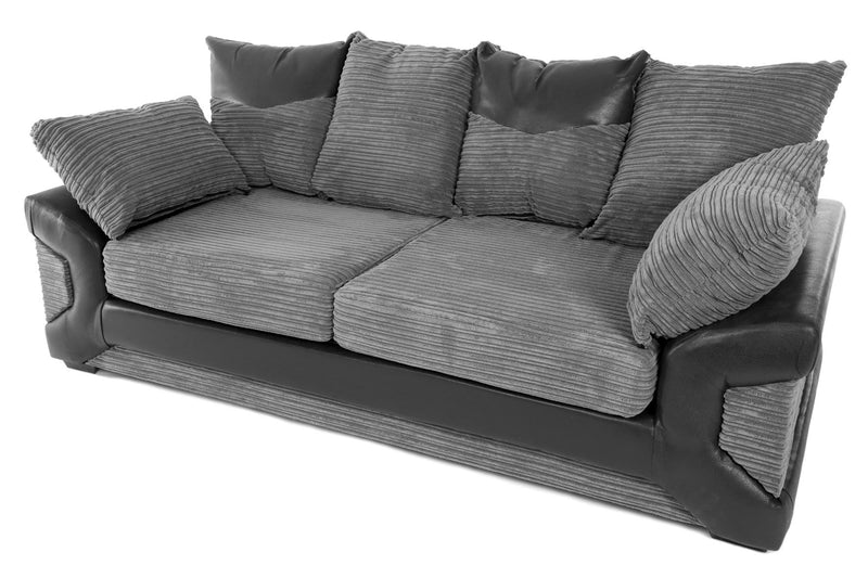 Dino 3 Seater Sofa Black/Grey