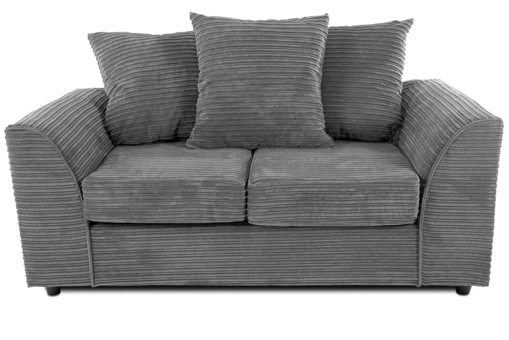 Grey cord deals 2 seater sofa