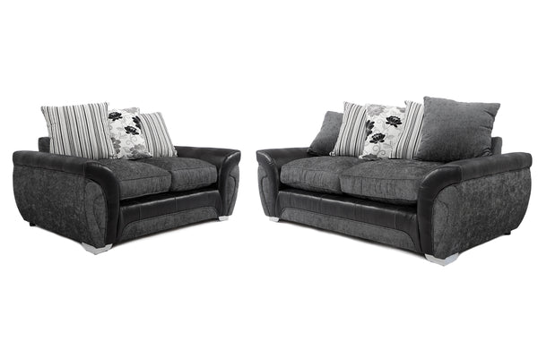 Matinee 3+2 Seater Sofa Set Black/Grey Carlton