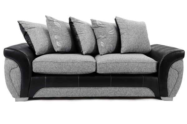 Matinee 3 Seater Sofa Black/Silver Dundee