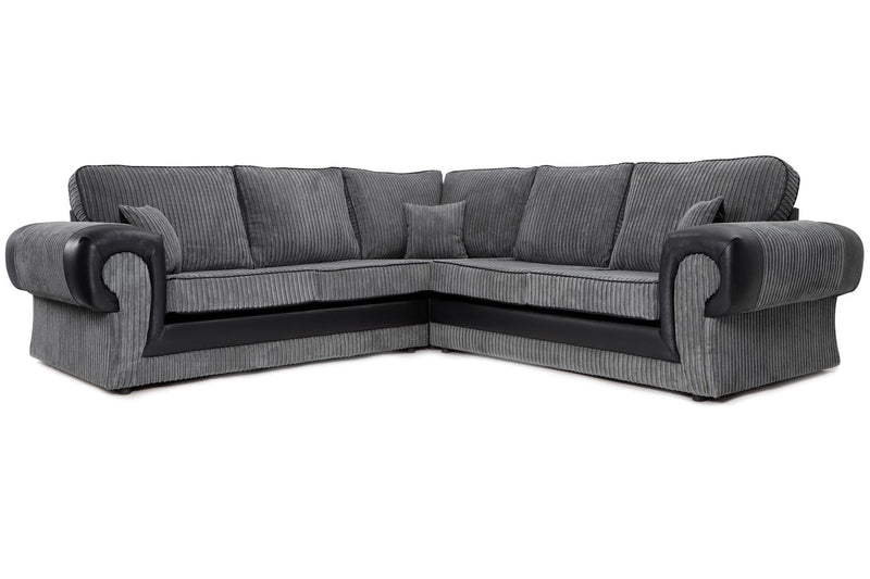 Tangent Large Corner 2C2 Sofa Black/Grey Cord