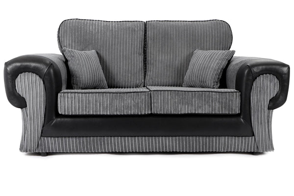 Tangent 2 Seater Sofa Black/Grey Cord