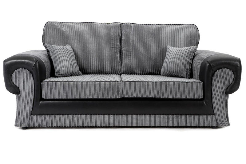 Tangent 3 Seater Sofa Black/Grey Cord