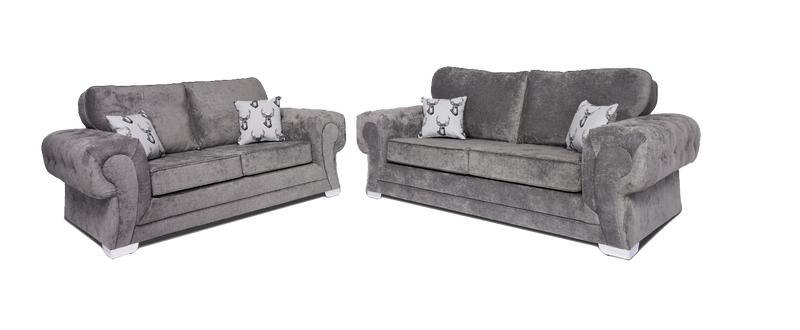 Verona Full Back 3+2 Seater Sofa Set Grey