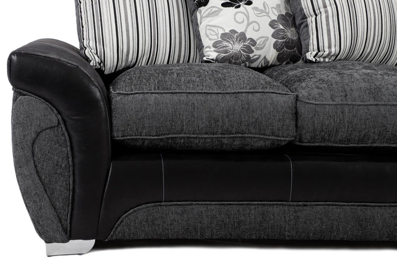 Matinee 2 Seater Sofa Black/Grey Carlton