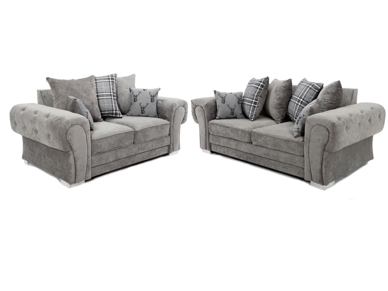 Verona Scatter Back 3+2 Seater Sofa Set Grey